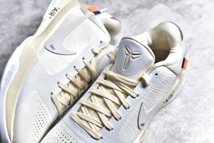 Kobe 5 off-White x Nike Zoom “Sail” crossreps