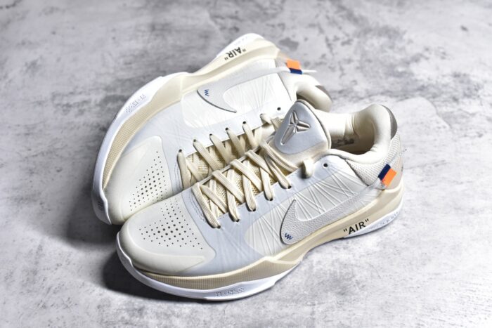 Kobe 5 off-White x Nike Zoom “Sail” crossreps