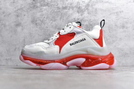 Balenciaga Triple S Clear Sole WhiteRed crossreps