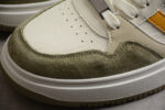 Gucci Olive Green and White Sneakers with Orange Stripes crossreps