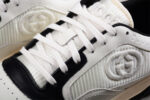 Gucci White and Black Leather Sneakers with Embossed GG Logo crossreps