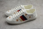 Gucci Ace Embroidered Sneaker with Bee and Star Motif (Red, White, and Blue Stripes) crossreps