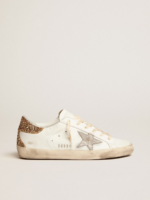 Super-Star sneakers with snake-print silver leather star and gold glitter heel tab crossreps