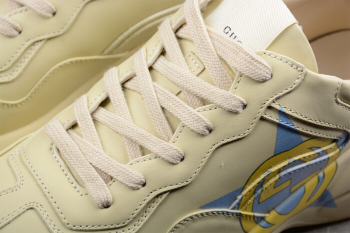 Gucci Rhyton Sneaker with Blue and Yellow Star Logo Print crossreps