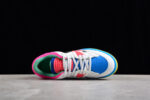 Gucci Neon Pink and Blue Leather Sneakers with Multicolor Sole crossreps