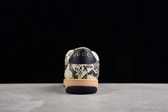 Gucci Sneaker with Python Print and Green-Red Stripes crossreps