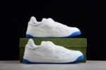 Gucci All-White Leather Sneakers with Blue Soles crossreps