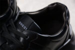 Gucci All-Black Chunky Sole Sneakers with White Interlocking G Logo crossreps