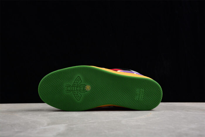 Gucci Multicolor Leather Sneakers with Yellow Laces and Vibrant Soles crossreps