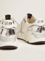 Silver and white Running Sole sneakers crossreps