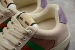 Gucci Screener Leather and Suede Sneaker with Web Stripe crossreps