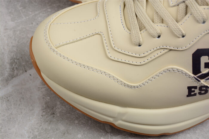 Gucci Rhyton Leather Sneaker with Gum Sole crossreps