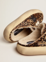 Space-Star Sabot shoes in animal-print pony skin with shearling lining crossreps