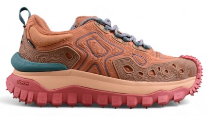 Moncler Trailgrip Lace-Up Sneakers in Tan and Pink with Vibram Sole crossreps