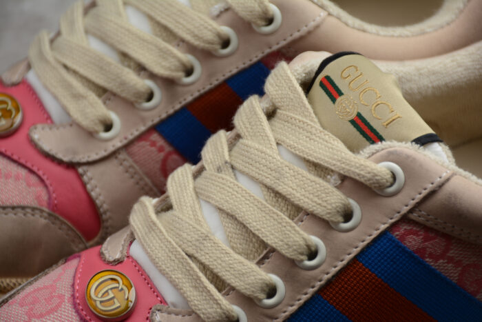 Retro Beige Sneakers with Blue and Red Stripes crossreps