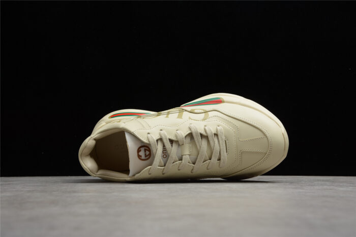 Gucci Rhyton Leather Sneaker with Logo and Web crossreps