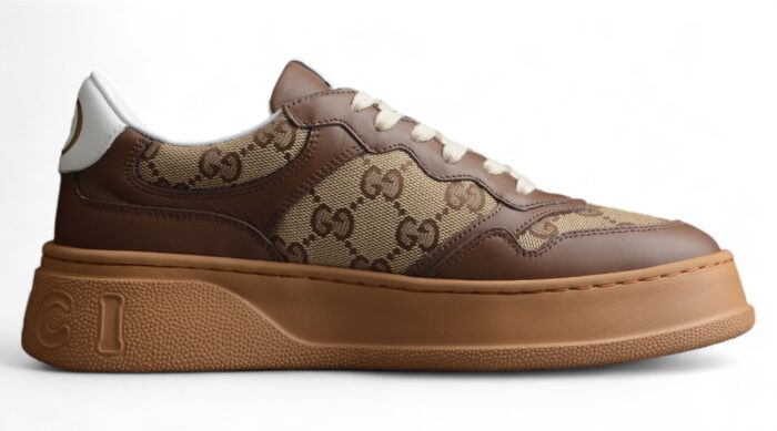 Gucci GG Supreme Rhyton Sneaker in Brown crossreps