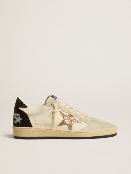 Ball Star LTD in nappa leather and suede with glitter star and black heel tab crossreps
