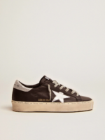 Hi Star sneakers in black leather with silver laminated leather star crossreps