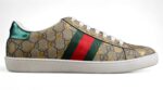 Gucci GG Supreme Canvas Sneakers with Gold Bee Print and Web Stripe crossreps