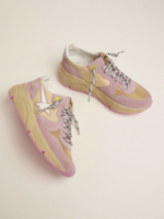 Pastel pink Running Sole sneakers with white star crossreps