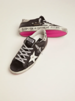 Super-Star sneakers with glitter and handwritten lettering crossreps