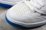 Gucci All-White Leather Sneakers with Blue Soles crossreps