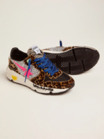 Running Sole sneakers in leopard-print pony skin with glitter inserts crossreps