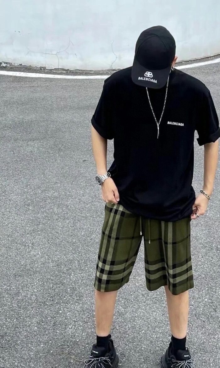 24ss Classic Big Plaid Knit Short crossreps