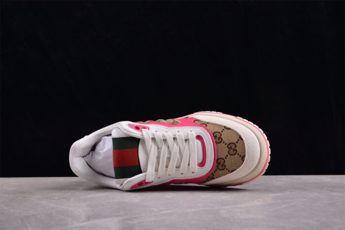 Gucci Tennis 1977 Sneakers - White, Brown, and Pink crossreps