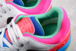 Gucci Neon Pink and Blue Leather Sneakers with Multicolor Sole crossreps