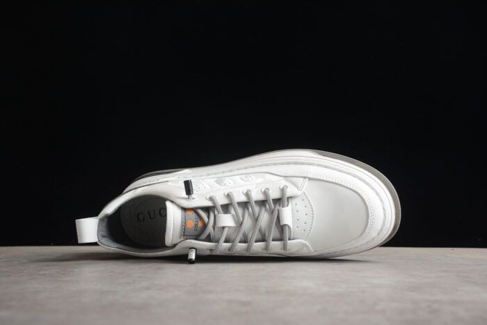 Gucci White Leather Sneakers with Grey Accents crossreps