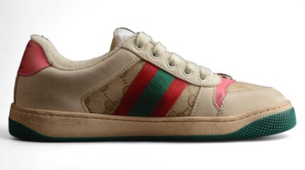 Gucci Screener GG Sneaker - Pink and Green Trim crossreps