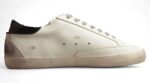 Golden Goose Distressed White Leather Sneakers with Black Heel Tab crossreps