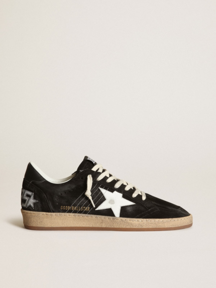 Sneaker Ball Star in nappa bianca con stella e talloncino in glitter argento crossreps