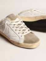 Super-Star Sabots with white leather star and shearling lining crossreps