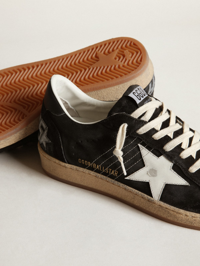 Sneaker Ball Star in nappa bianca con stella e talloncino in glitter argento crossreps