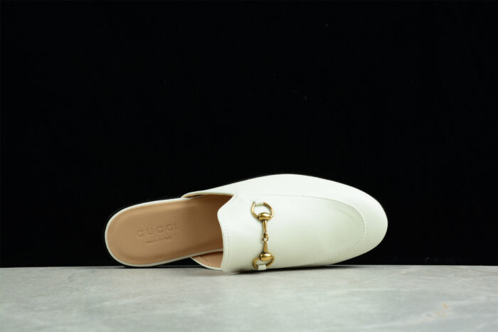 Gucci Princetown Leather Slipper White crossreps