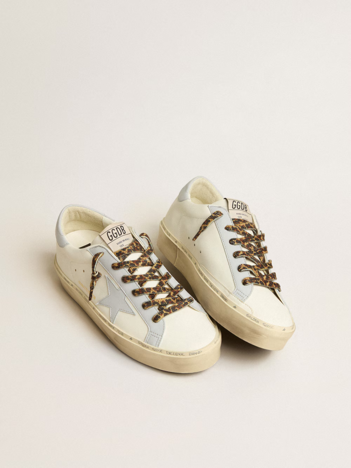 Hi Star LTD in leather with light blue leather star and heel tab crossreps