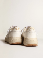 Running sole sneakers in optical-white mesh and nappa leather with white leather star crossreps