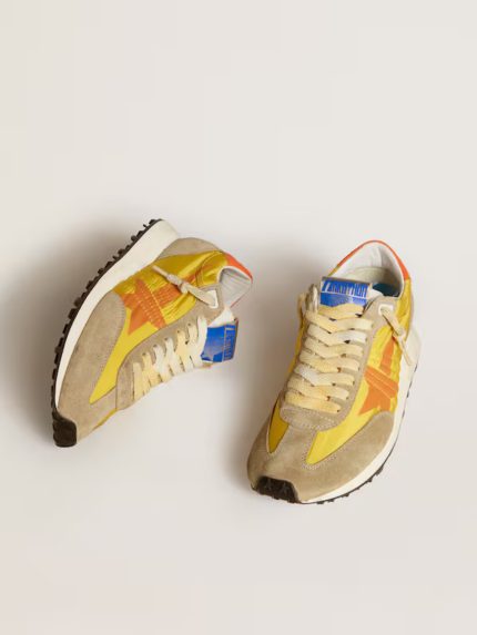 Women’s Marathon with yellow nylon upper and orange star crossreps