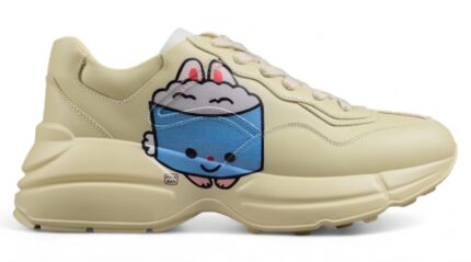 Gucci Rhyton Sneaker with Blue Cartoon Print crossreps