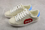 Gucci White Leather Sneakers with Red and Blue GG Logo crossreps