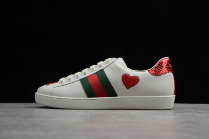 Gucci Ace Leather Sneaker with Red and Green Web crossreps