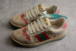 Gucci Screener GG Sneaker - Pink and Green Trim crossreps