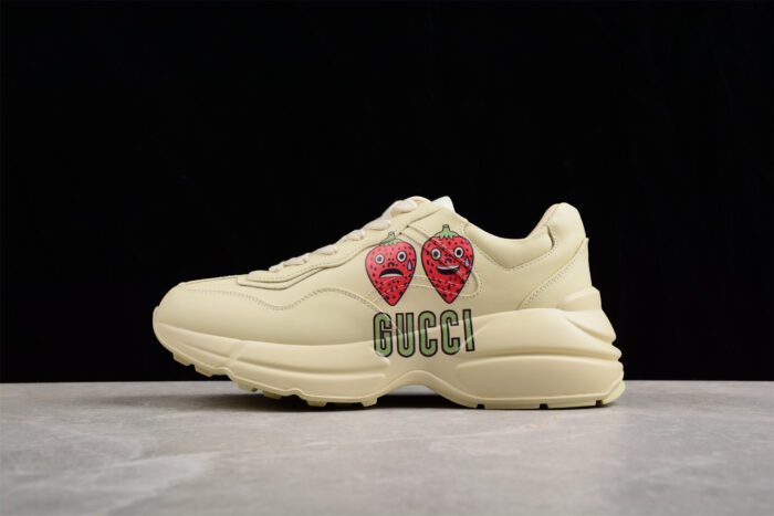 Gucci Rhyton Sneaker with Strawberry Cartoon Print crossreps