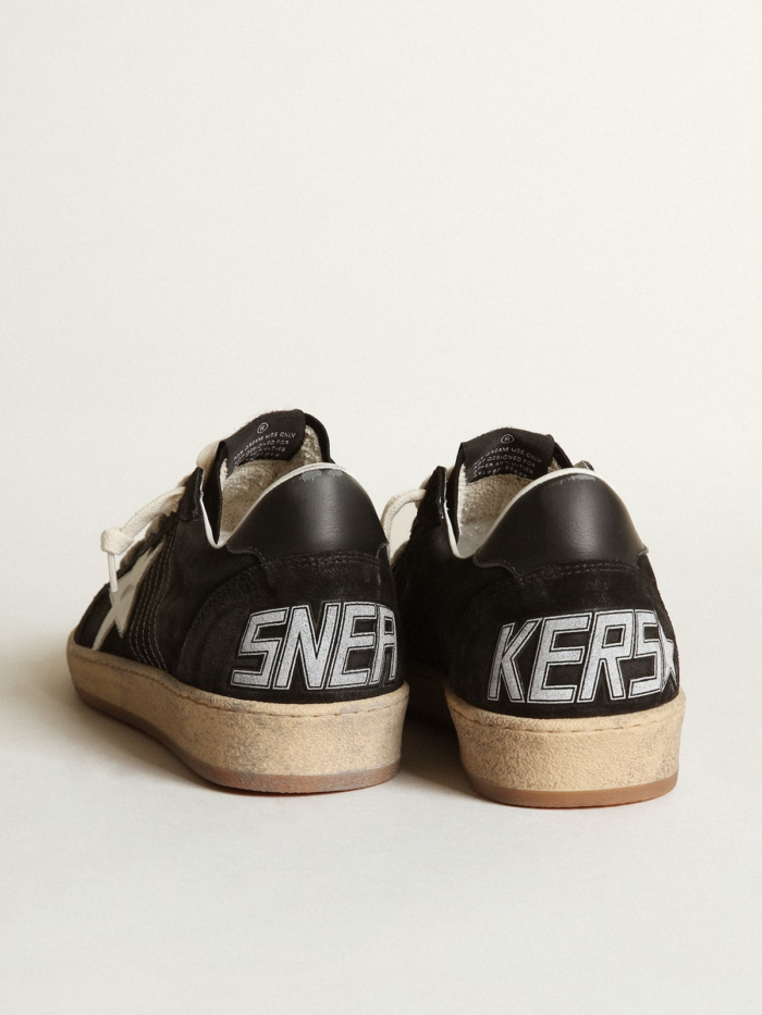 Sneaker Ball Star in nappa bianca con stella e talloncino in glitter argento crossreps