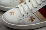 Gucci Ace Embroidered Sneaker with Bee and Star Motif (Red, White, and Blue Stripes) crossreps