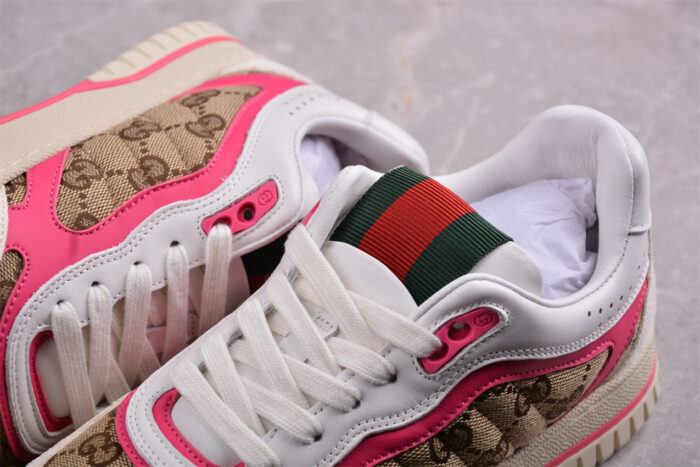 Gucci Tennis 1977 Sneakers - White, Brown, and Pink crossreps