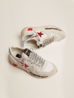 Running Sole sneakers in nylon and suede with red laminated leather star crossreps